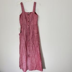 Rachel Zoe Red Linen Buttonfront Dress, Size 6